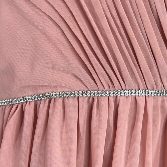 CHRISTINA WU‎ 6 Chiffon Mauve Gown With Rhinestone Straps & Waistline Bridesmaid - Picture 6 of 8